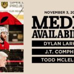 Dylan Larkin, JT Compher, Todd McLellan Practice Media | Nov. 3, 2025