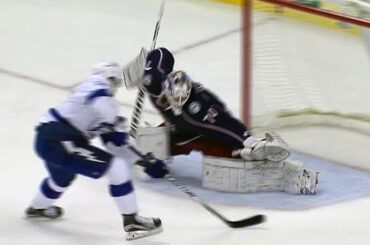 Korpisalo slides to his left to deny Killorn