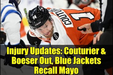 Injury Updates: Couturier & Boeser Out, Blue Jackets Recall Mayo
