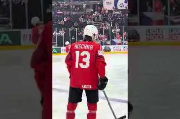 Nico Hischier does a little pregame dance at | 2024 #MensWorlds