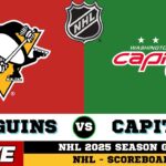 🔴LIVE : Washington Capitals Vs Pittsburgh Penguins | NHL 2025 | NHL Live SCOREBOARD