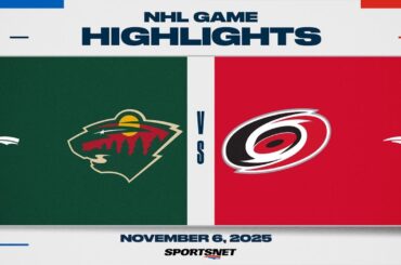 NHL Highlights | Wild vs. Hurricanes - November 6, 2025