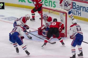 Ondrej Palat scores a goal against the Montréal Canadiens