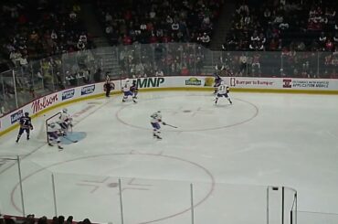 Laval Rocket's Kaapo Kähkönen makes a nice save vs. Rochester Americans' Noah Östlund 10/31/25