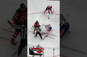 Nico Hischier NJ Devils Kicked From Faceoff vs. Leon Draisaitl #njdevils #devils #shorts #shortvideo
