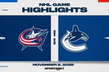NHL Highlights | Blue Jackets vs. Canucks - November 8, 2025