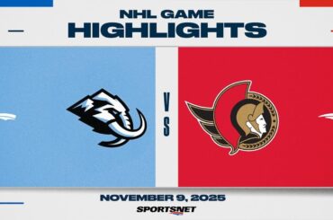 NHL Highlights | Mammoth vs. Senators - November 9, 2025