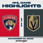 NHL Highlights | Panthers vs. Golden Knights - November 10, 2025