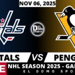 WASHINGTON CAPITALS VS PITTSBURGH PENGUINS 🏒 NHL Play-by-Play & Scoreboard | 2025 Season