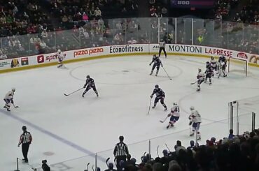 Rochester Americans' Devon Levi makes a big save in final minute vs. Laval Rocket's Lucas Condotta