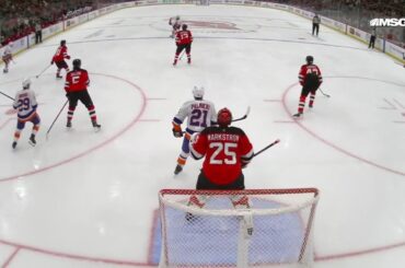 Kyle Palmieri scores a goal against the New Jersey Devils