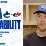 Elias Pettersson, Max Sasson & Adam Foote Post-Game Media | Canucks at Hurricanes (Nov 14, 2025)