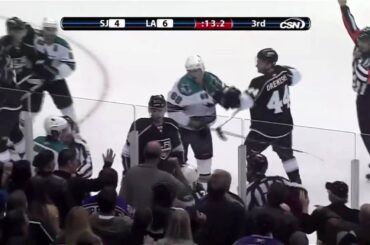 Ryane Clowe vs Wayne Simmonds Oct 6, 2009 - Comcast feed