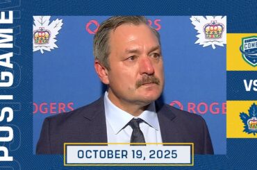 Toronto Marlies Full Media Availability | Post Game vs Utica Comets | October 19, 2025