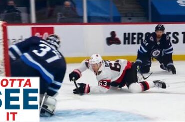 Gotta See It: Dadonov Scores Through Hellebuyck's Five-Hole While Falling