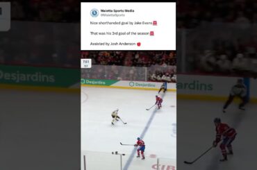 Nice shorthanded goal by Jake Evans🚨That was his 3rd goal of the season🚨