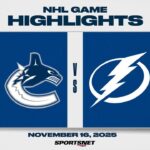 NHL Highlights | Canucks vs. Lightning - November 16, 2025