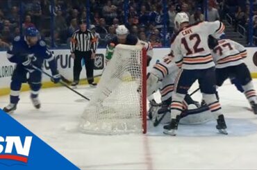 Patrick Maroon Jams In Puck After Knocking Stick From Mike Smith’s Hand