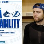 DeBrusk, MacEachern & Adam Foote Post-Game Media | Canucks at Lightning (Nov 16, 2025)