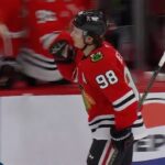 Blackhawks' Bedard Taps One Home After Winning Foot Race vs. Flames