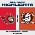 NHL Highlights | Senators vs. Ducks - November 20, 2025