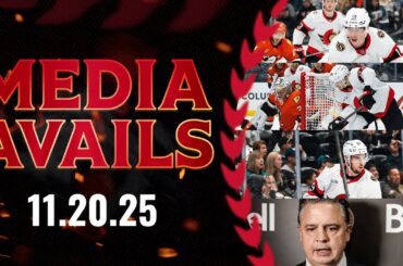 Dylan Cozens, Shane Pinto, Drake Batherson, Travis Green Postgame Media vs ANA