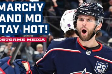 MO and MARCHY STAY HOT 🔥 Blue Jackets Win 4-3 in a Shootout! | Postgame Media