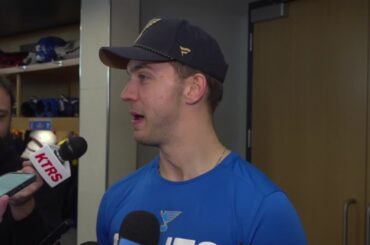 Matthew Kessel describes his game-winning goal for Blues on Tuesday vs. Flames