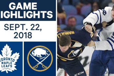 NHL Pre-season Highlights | Sabres vs. Maple Leafs - Sept. 22, 2018