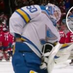 Blues goalie Jordan Binnington tries to STEAL puck from Alex Ovechkin’s historic 900th goal!