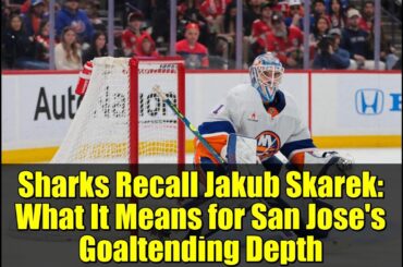 Sharks Recall Jakub Skarek: What It Means for San Jose's Goaltending Depth