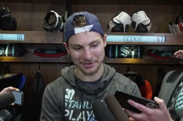 2023 #nhl Playoffs: Seattle Kraken Forward Yanni Gourde - POSTGAME - Round 2 Game 6 - 05.13.23