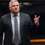 An inside look as Devils head coach Sheldon Keefe speaks to the team after a 4-3 win over Detroit.