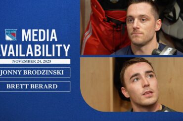 NYR vs STL: Jonny Brodzinski & Brett Berard Pregame Media Availability | Nov. 24, 2025