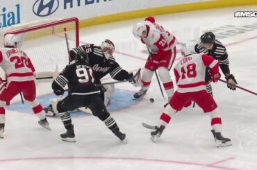 James van Riemsdyk scores a powerplay goal against the New Jersey Devils