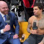 Ryan Reaves Reacts to Celebrini's Hat Trick against Utah
