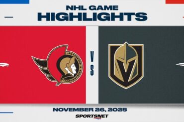 NHL Highlights | Senators vs. Golden Knights - November 26, 2025