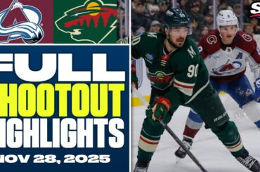 Colorado Avalanche at Minnesota Wild | FULL Shootout Highlights - November 28, 2025