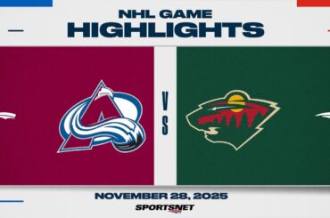 NHL Highlights | Avalanche vs. Wild - November 28, 2025