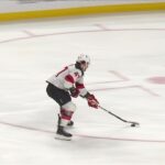 Paul Cotter scores a goal against the Buffalo Sabres