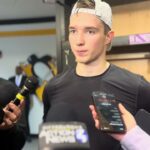 Pittsburgh Penguins Sergei Murashov after relieving Arturs Silovs in 5-0 Loss