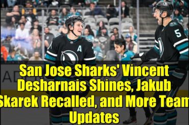 San Jose Sharks' Vincent Desharnais Shines, Jakub Skarek Recalled, and More Team Updates