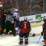 Gotta See It: Cizikas punches Ekblad in the private area during scrum