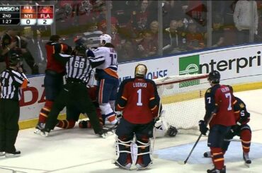 Gotta See It: Cizikas punches Ekblad in the private area during scrum
