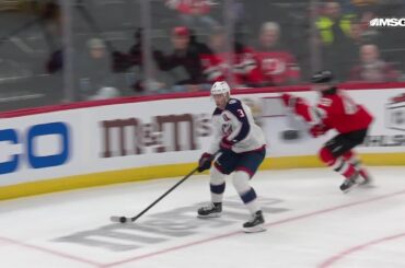 Miles Wood scores a goal against the New Jersey Devils