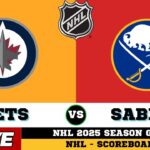 🔴LIVE : Winnipeg Jets Vs Buffalo Sabres | NHL 2025 | NHL Live SCOREBOARD