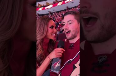 NHL Reporter Fan Interview - Mullet Arena #nhl #nhlhighlights #arizonacoyotes #funnyshorts