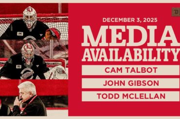 Cam Talbot, John Gibson, Todd McLellan Practice Media | Dec. 3, 2025