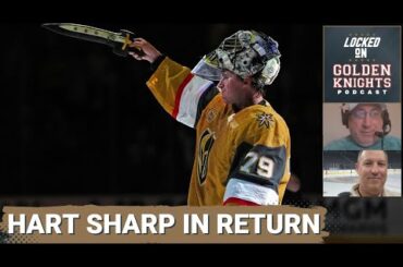 Carter Hart was sharp in his first game action in nearly two years for the Vegas Golden Knights