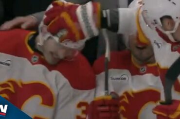 Flames' Yan Kuznetsov Buries First NHL Goal With Long Wrister